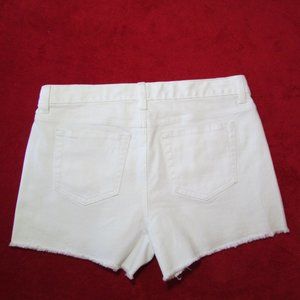 Boston Proper White Cut Off Raw Hem Jean Shorts